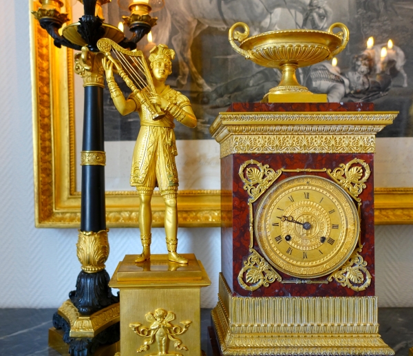 Pair of tall ormolu statues showing musicians, early 19th century circa 1820