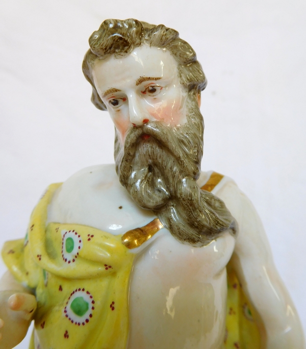 Statuette en porcelaine de Saxe - Poséidon dieu de la mer - époque XIXe siècle - Sitzendorf