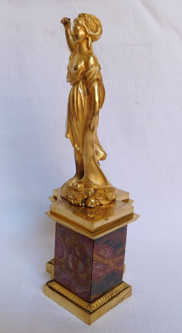 Ormolu statue of Ceres, jasper pedestal - late 18th century / Empire period