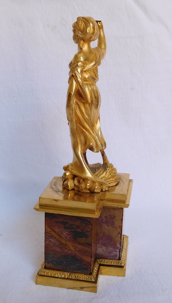 Ormolu statue of Ceres, jasper pedestal - late 18th century / Empire period