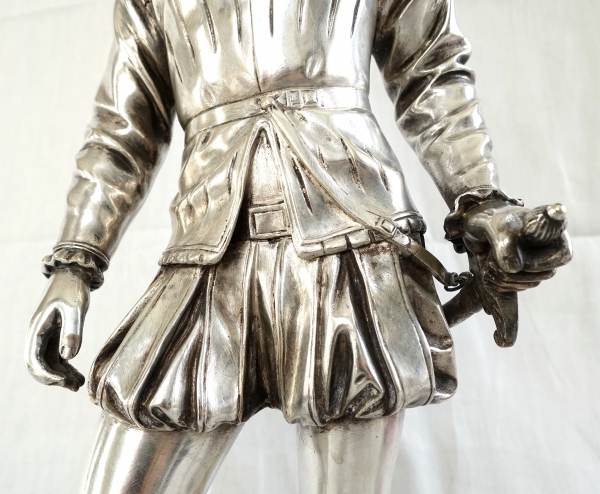 Silver plated bronze statue : Henri IV King of France as a child