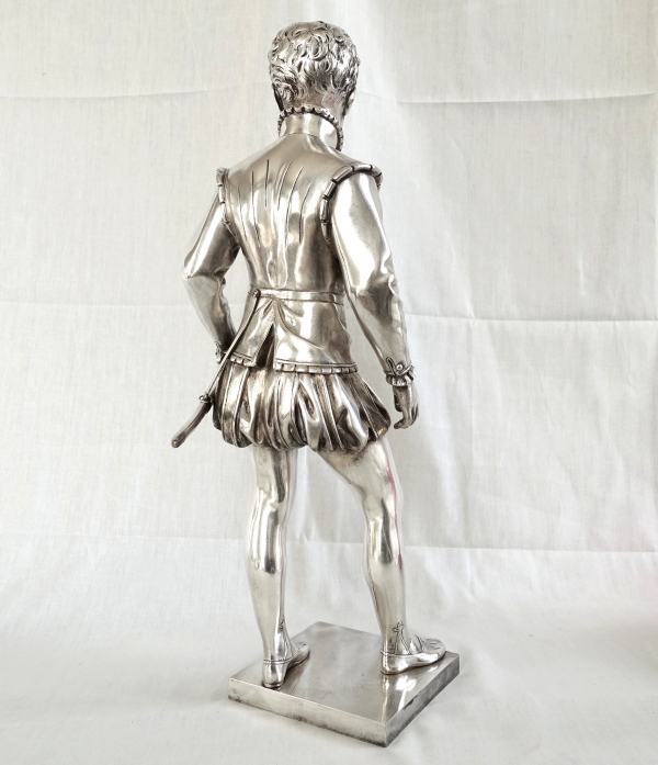 Silver plated bronze statue : Henri IV King of France as a child