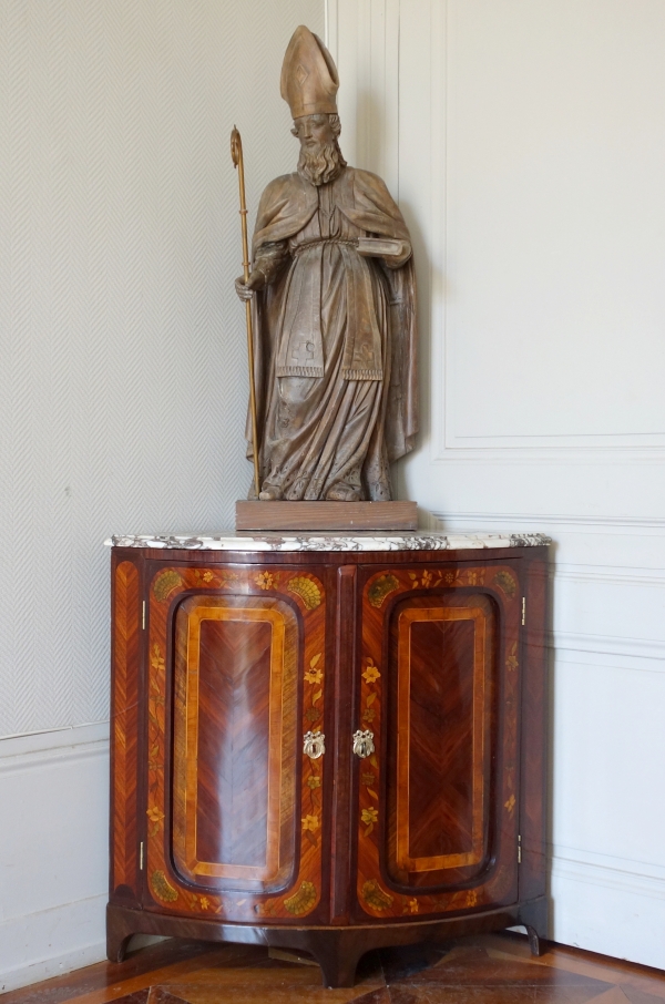 Tall sculpted wood statue picturing St. Augustine, Louis XIV period circa 1700 - 105cm