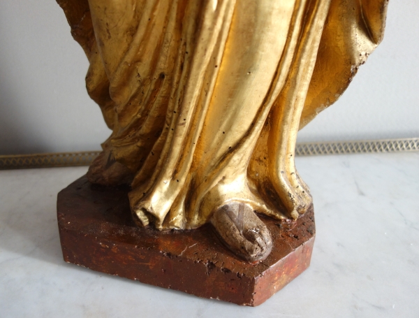 Saint Joseph et l'enfant Jésus : statue en bois doré - Alsace, XVIIe siècle - 72cm