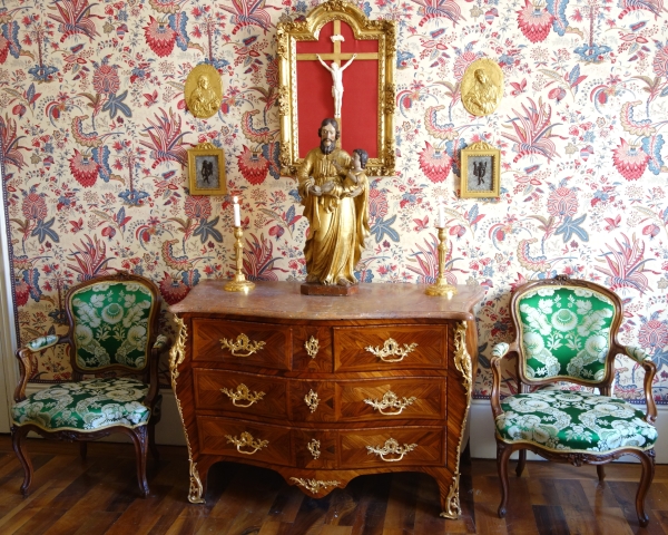 Saint Joseph et l'enfant Jésus : statue en bois doré - Alsace, XVIIe siècle - 72cm