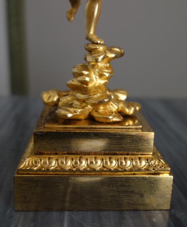 Statue de Zéphir en bronze doré au mercure - époque Empire, début XIXe siècle