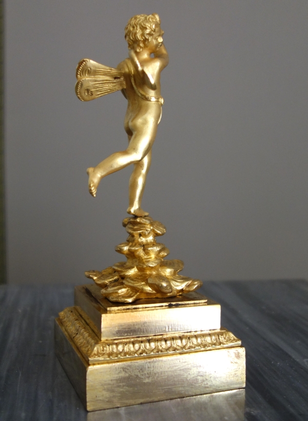 Statue de Zéphir en bronze doré au mercure - époque Empire, début XIXe siècle