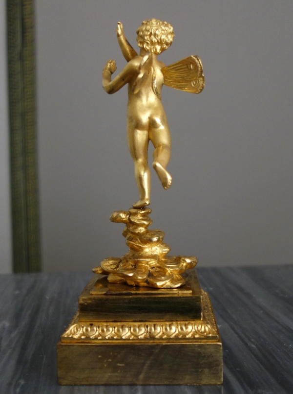 Statue de Zéphir en bronze doré au mercure - époque Empire, début XIXe siècle