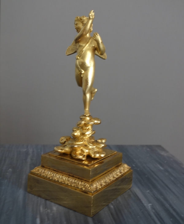 Statue de Zéphir en bronze doré au mercure - époque Empire, début XIXe siècle