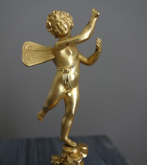 Statue de Zéphir en bronze doré au mercure - époque Empire, début XIXe siècle