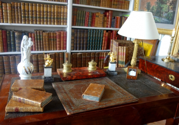 Early 19th century gilt porcelain and biscuit Virgin and Child