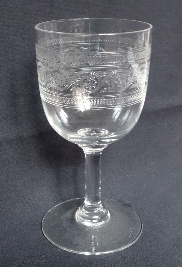 Baccarat crystal liquor glass, Athenian engraved pattern - 8.2cm