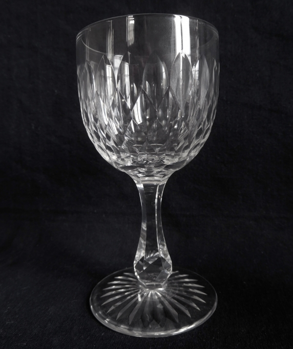 Baccarat crystal wine glass / port glass, richly cut crystal, late 19th century - 10.9cm