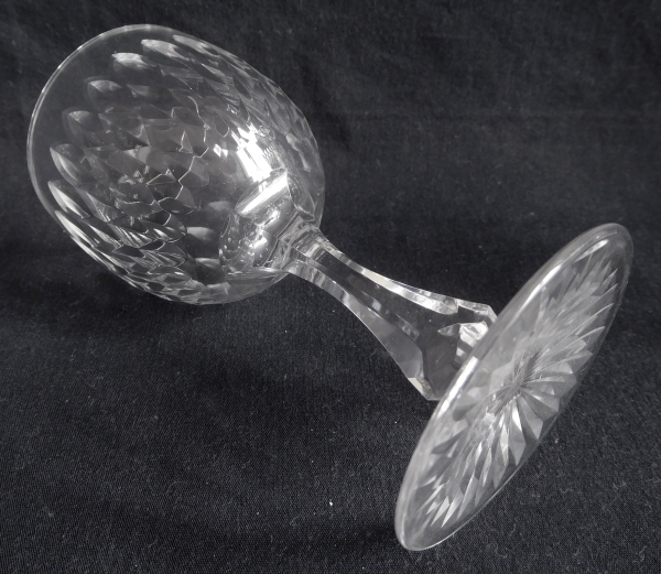 Baccarat crystal wine glass / port glass, richly cut crystal, late 19th century - 10.9cm