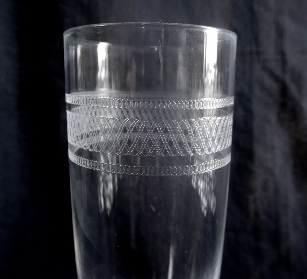 Baccarat crystal champagne flute, engraved crystal pattern 1423 - 14.5cm