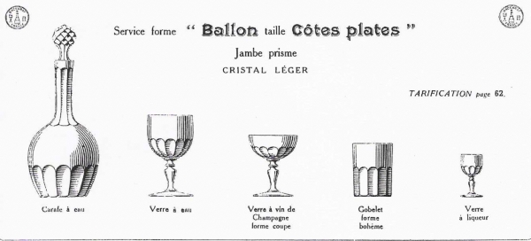 Compotier / coupe à fruits en cristal de Baccarat, modèle à gravure cannelée de style Louis XVI - étiquette