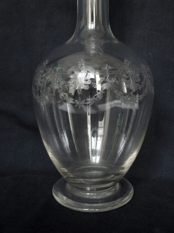 Baccarat crystal wine decanter, Beauharnais pattern - 30cm