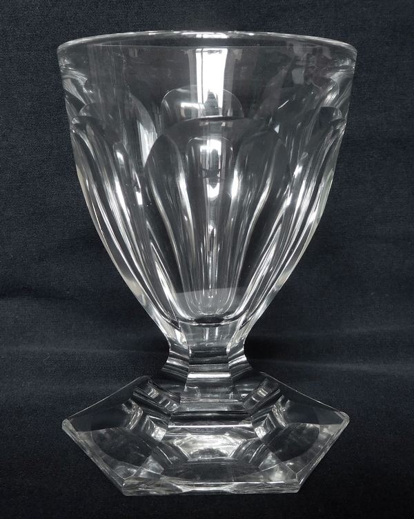 Baccarat crystal wine glass, Bourbon pattern - 9cm - signed