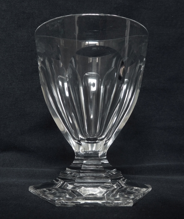 Baccarat crystal wine glass, Bourbon pattern - 9cm - signed