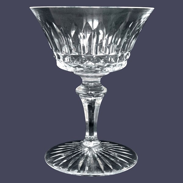 Baccarat crystal champagne glass, Buckingham pattern - signed