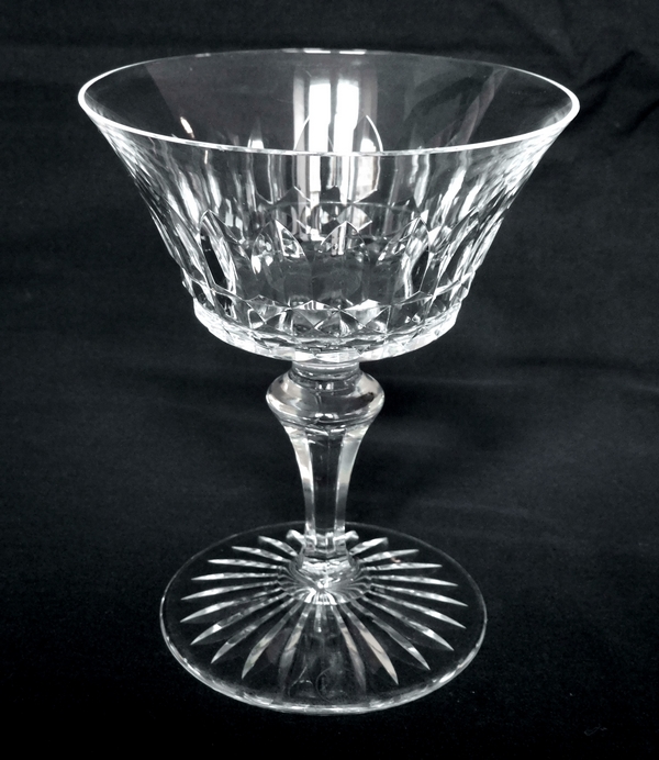 Baccarat crystal champagne glass, Buckingham pattern - signed