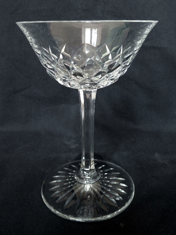 Baccarat crystal champagne glass or sherbet, Burgos pattern - signed