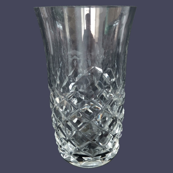 Baccarat crystal water or beer glass, Burgos pattern - signed
