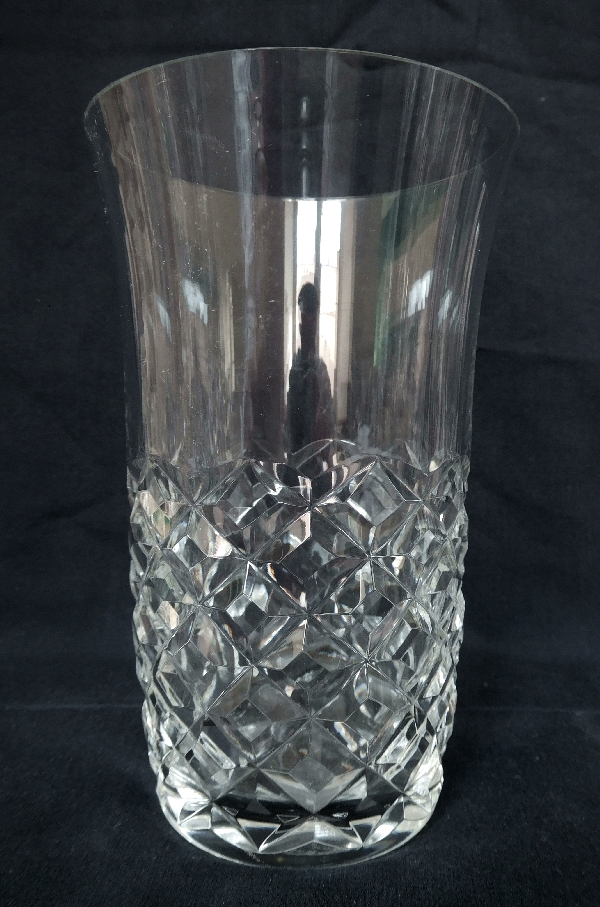 Baccarat crystal water or beer glass, Burgos pattern - signed