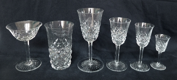 Baccarat crystal water or beer glass, Burgos pattern - signed