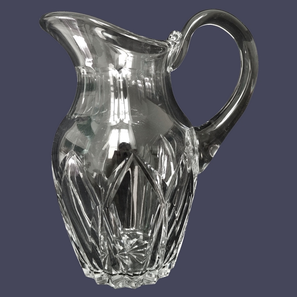 St Louis crystal water pitcher, Camargue pattern - signed