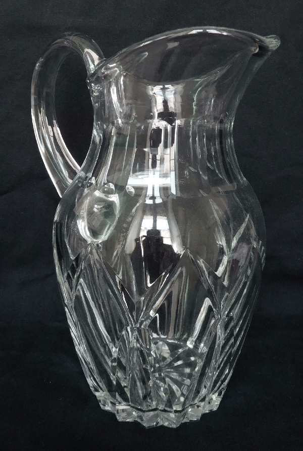 St Louis crystal water pitcher, Camargue pattern - signed