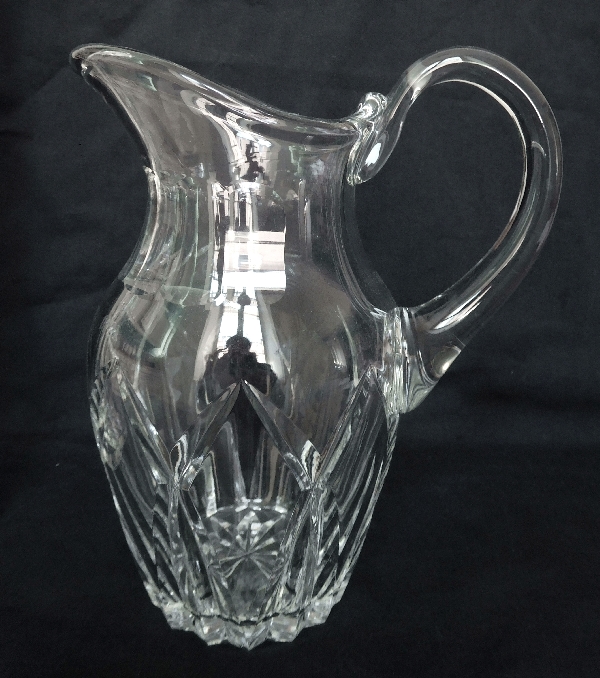 St Louis crystal water pitcher, Camargue pattern - signed