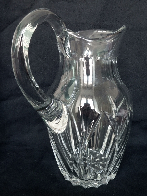 St Louis crystal water pitcher, Camargue pattern - signed