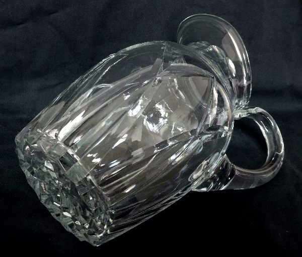 St Louis crystal water pitcher, Camargue pattern - signed