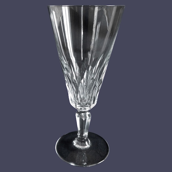 Baccarat crystal champagne flute, Carcassonne pattern - signed
