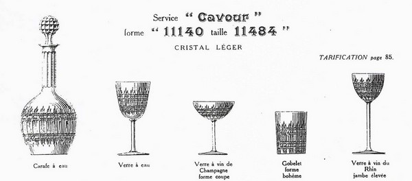 Coupe à champagne en cristal de Baccarat, modèle Cavour