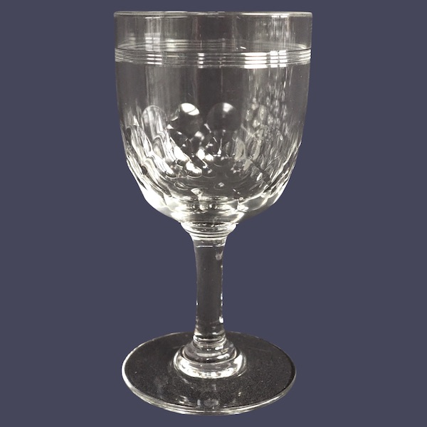 Baccarat crystal white wine or port glass, Chauny pattern - 10.3cm