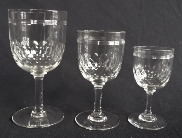 Baccarat crystal white wine or port glass, Chauny pattern - 10.3cm