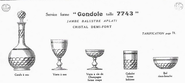 Carafe à eau en cristal de Baccarat, modèle Chauny jambe balustre applati - 30,5cm