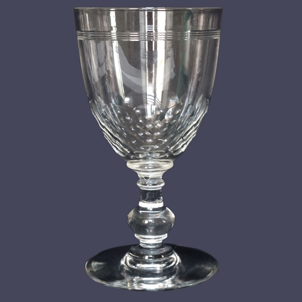 Verre à eau en cristal de Baccarat, modèle Chauny jambe gondole - 15,4cm