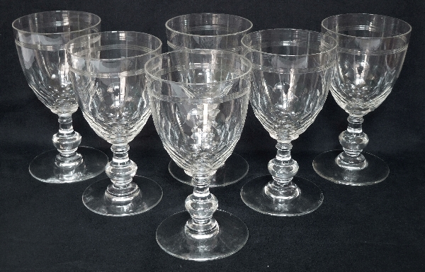 Baccarat crystal wine glass, Chauny pattern - 12.2cm