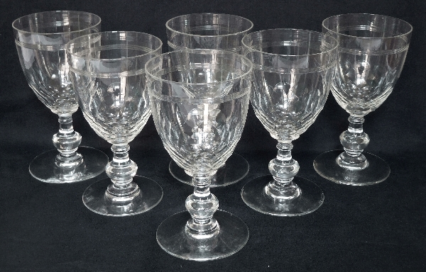 Verre à eau en cristal de Baccarat, modèle Chauny jambe gondole - 15,4cm