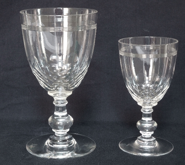 Verre à vin blanc ou porto en cristal de Baccarat, modèle Chauny jambe gondole - 10,2cm