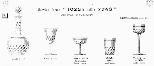 Verre à vin du Rhin en cristal de Baccarat, modèle Chauny overlay rose