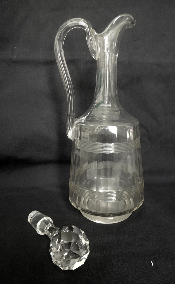 Baccarat crystal ewer / water bottle, Chicago pattern