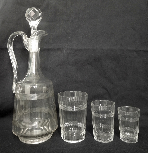 Baccarat crystal ewer / water bottle, Chicago pattern