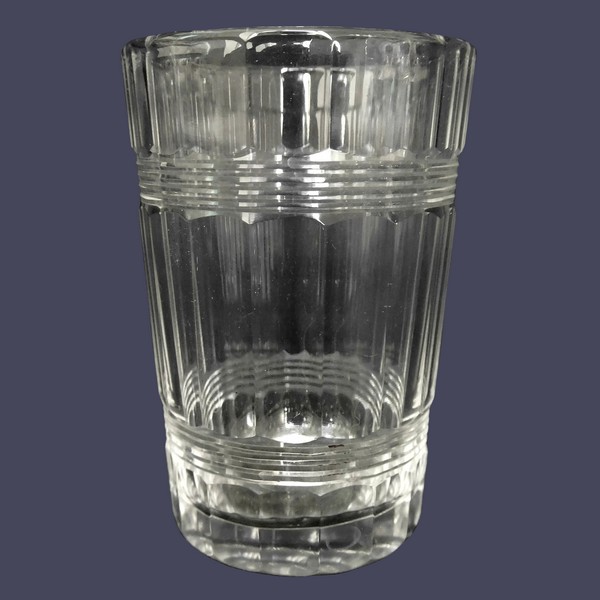 Gobelet, verre à vin en cristal de Baccarat, modèle proche de Chicago à double filet - 7,8cm