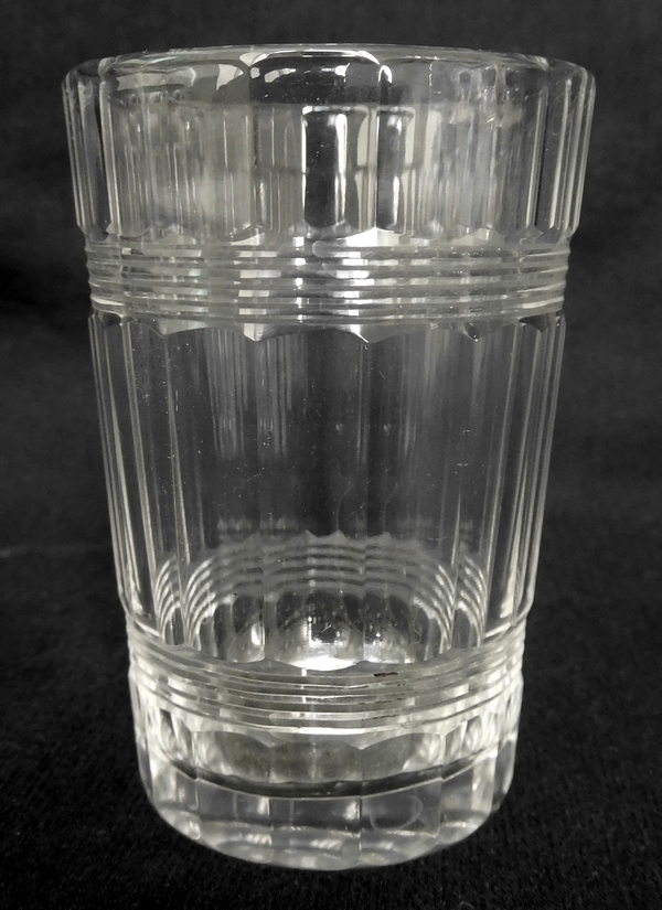 Gobelet, verre à vin ou à porto en cristal de Baccarat, modèle proche de Chicago à double filet - 6,8cm