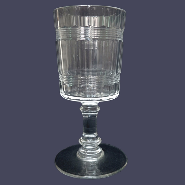 Verre à vin en cristal de Baccarat, modèle proche de Chicago à double filet - 12,3cm