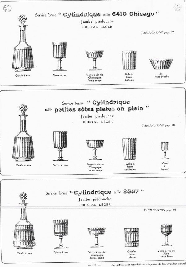 Verre à eau en cristal de Baccarat, modèle proche de Chicago à double filet - 14,8cm